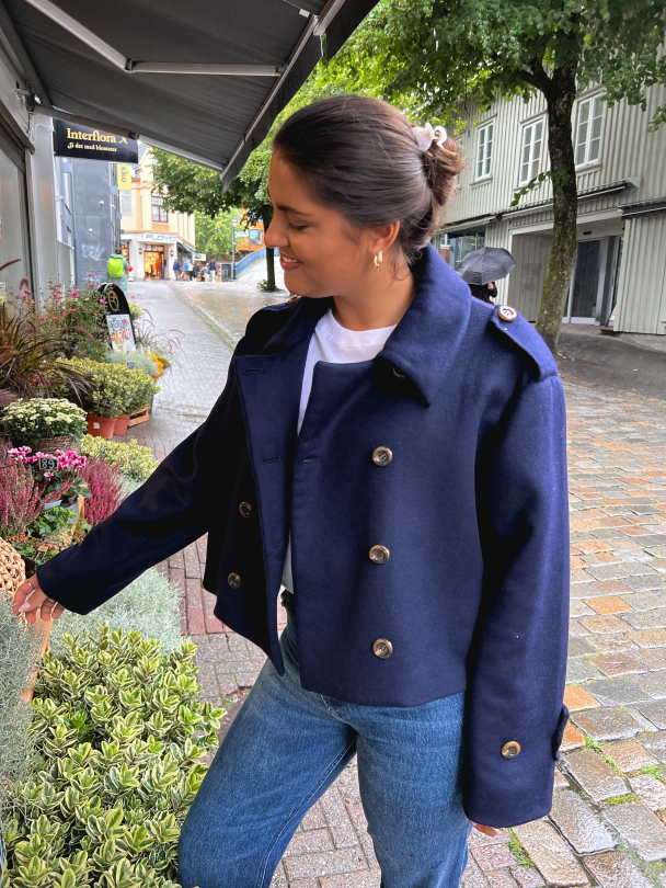 Tailored Caban Jacket - Navy - Image 6