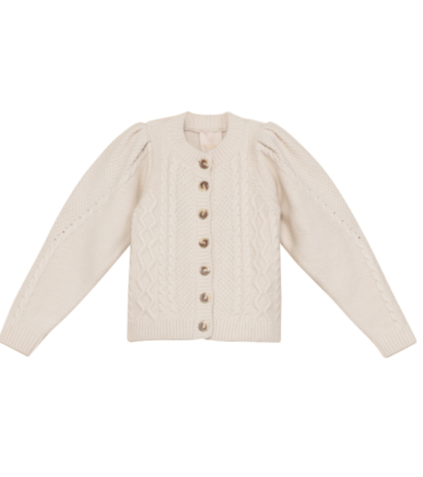 Wool Puffed Cardigan - Off White - Image 3