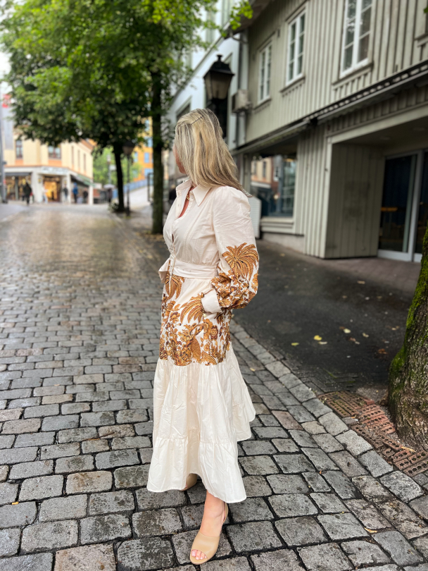 Poplin Midi Shirt Dress - Palms - Image 4