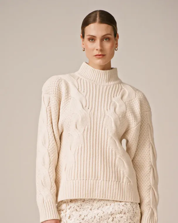 Wool Turtleneck - Off White  - Image 3
