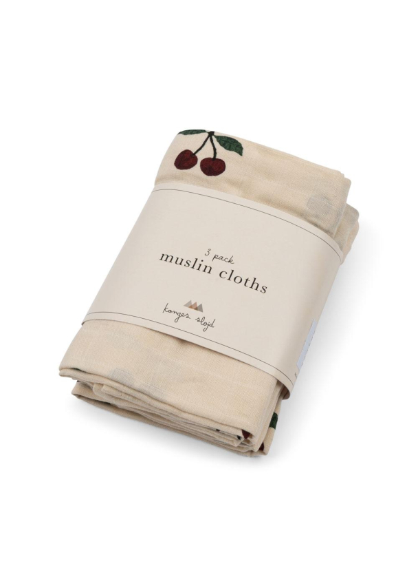 Muslin Cloths 3-pk - Ma Grande Cerise - Image 1