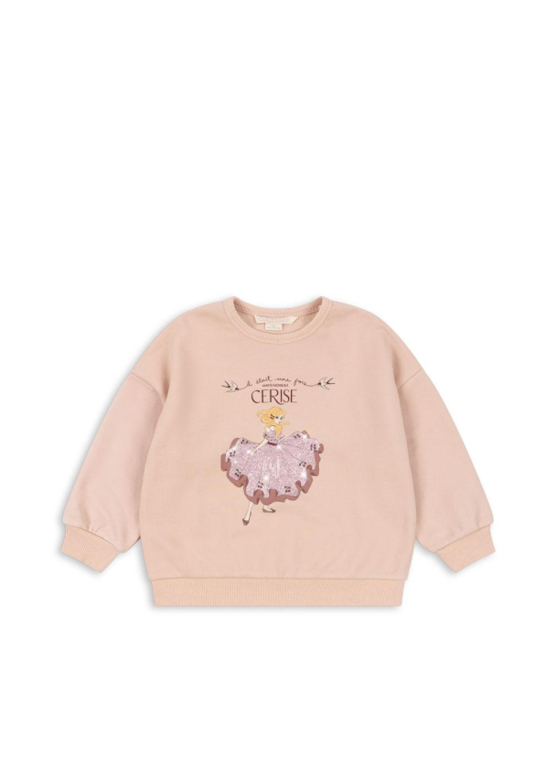 Lou Glitter Sweat Shirt - Cameo Rose - Image 1