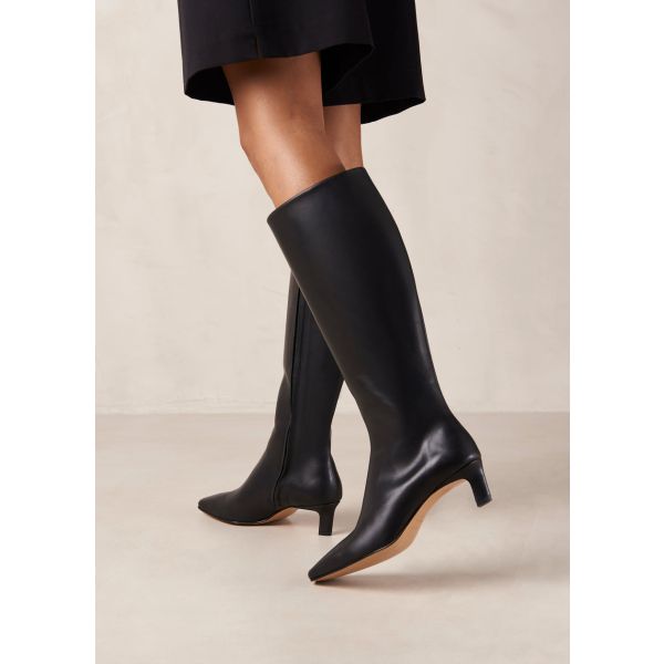 Rory Black Leather Boots 