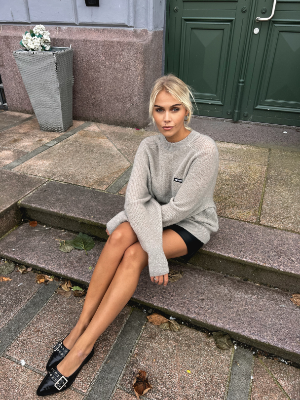 Light Knit Logo Sweater - Ghost Gray  - Image 6