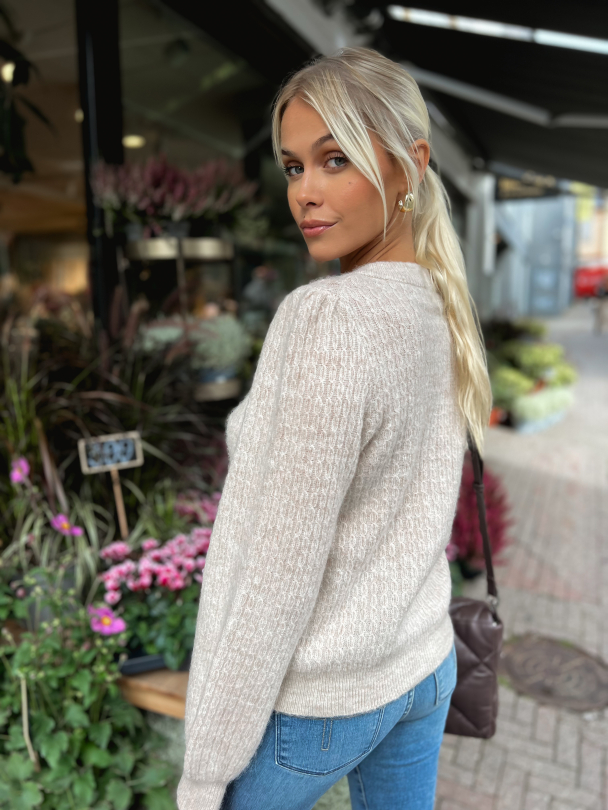 Lulu Structure Knit Cardigan - Birch - Image 2
