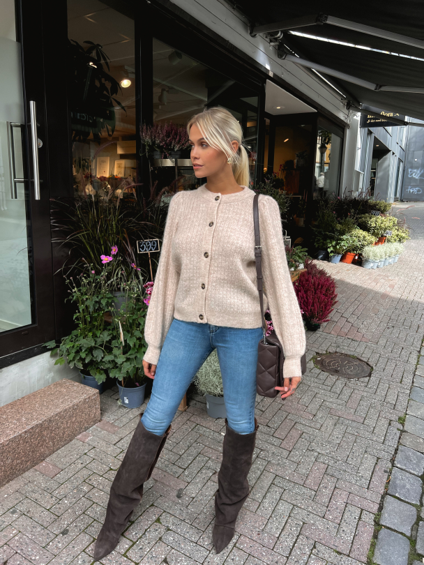 Lulu Structure Knit Cardigan - Birch - Image 3