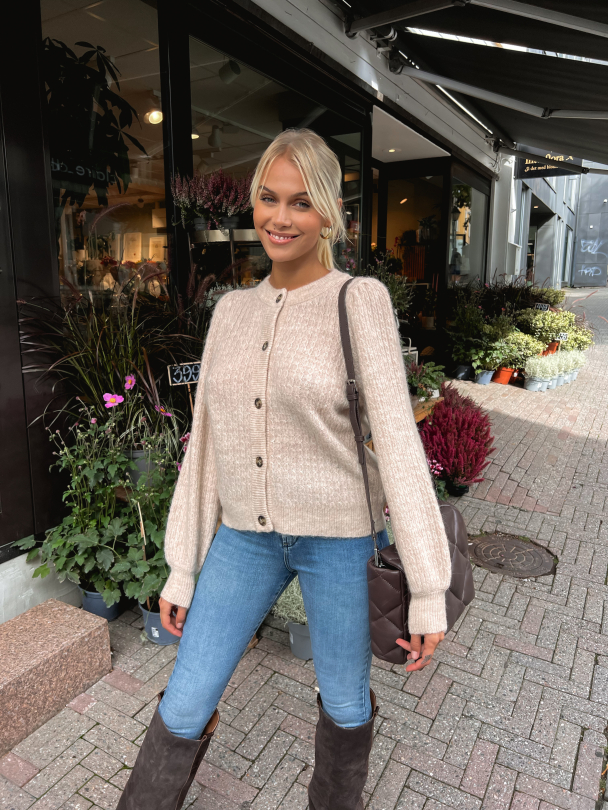 Lulu Structure Knit Cardigan - Birch - Image 4