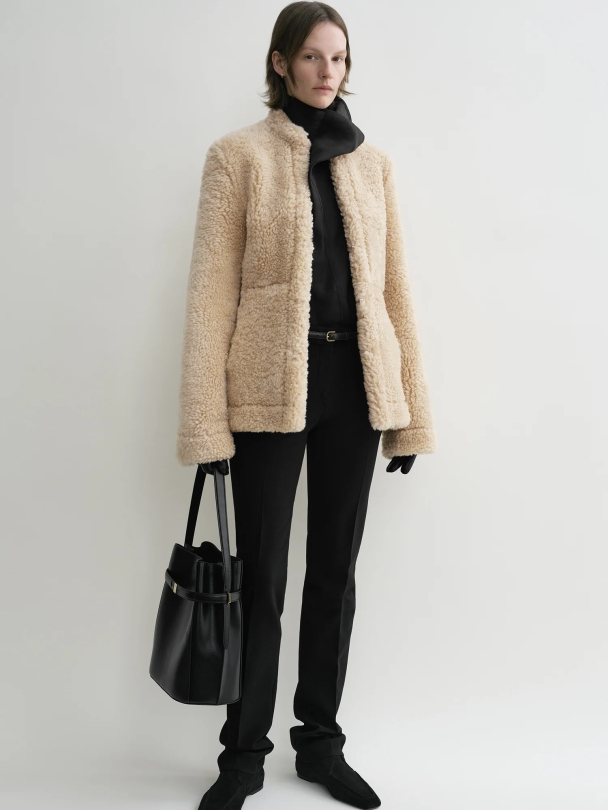 Cinched Shearling Jacket - Image 3