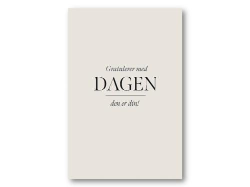 PAPIRKORT - GRATULERER MED DAGEN | 10X15 CM