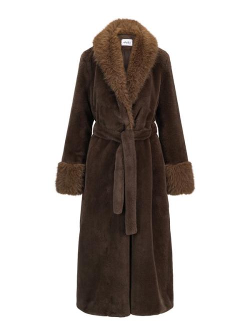 Caroline Fake Fur Jacket Brown