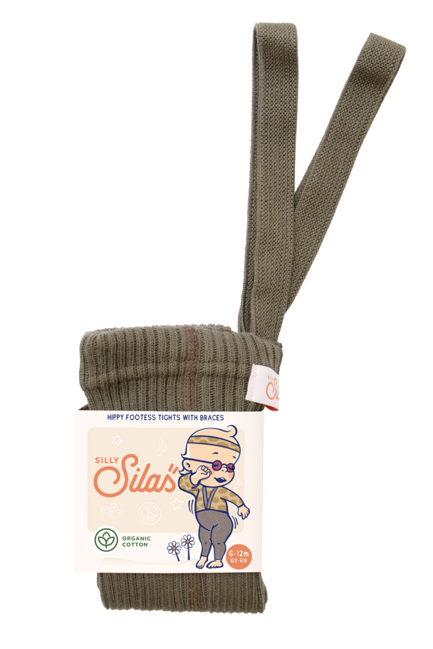 Hippy Footless Tights - Seaweed Brown - Image 1