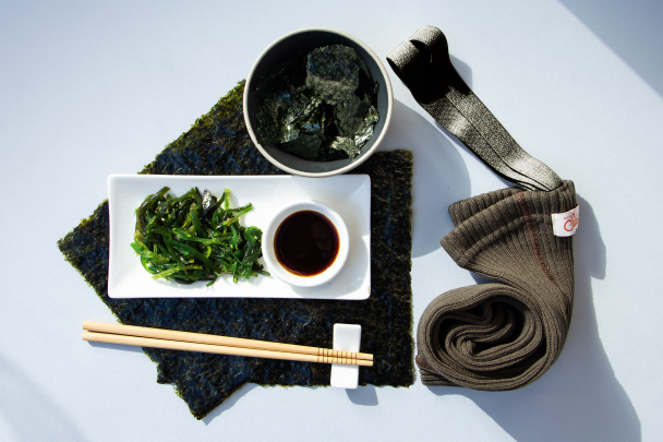 Hippy Footless Tights - Seaweed Brown - Image 2