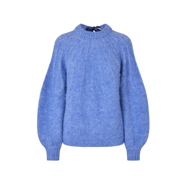 Patrisia Bow Knit Pullover - Blue