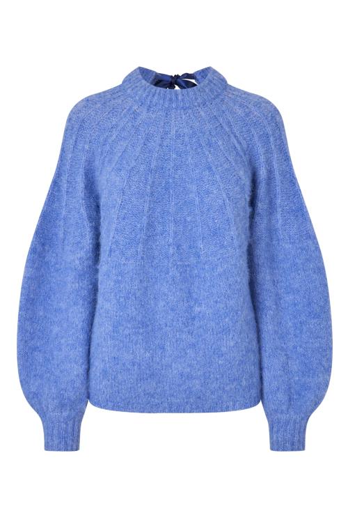 Patrisia Bow Knit Pullover - Blue