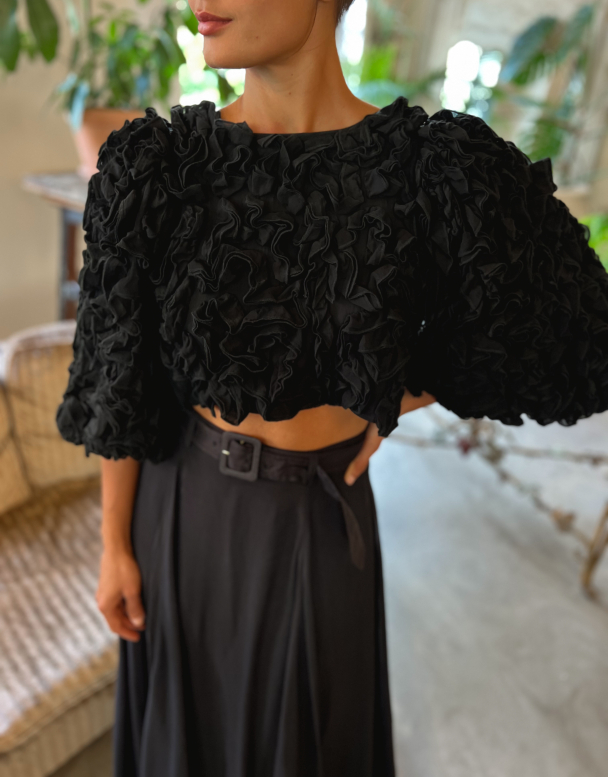 Organza Top - Black - Image 1