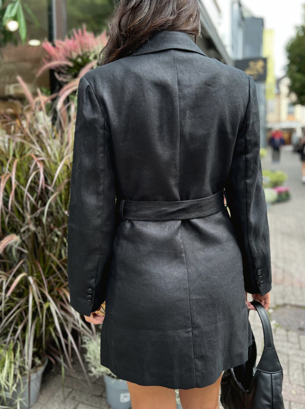 Hemina Long Blazer Jacket - Black  - Image 6