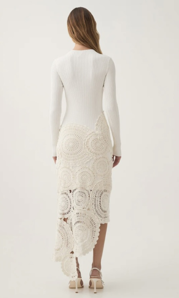 Mosaic Crochet Midi Dress - Image 4