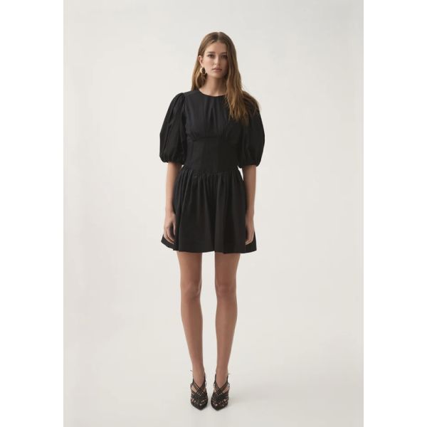 Billie Corded Mini Dress - Black