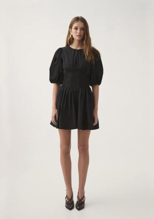 Billie Corded Mini Dress - Black