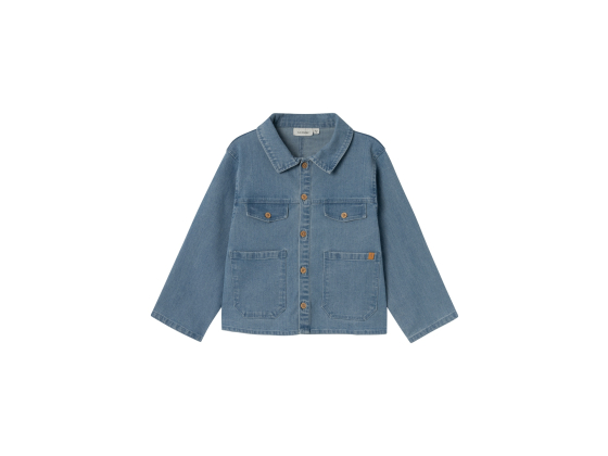 Okaja Shirt, Medium Blue Denim - Lil' Atelier