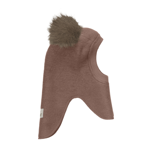 Balaclava Wool Alpaca PomPoms - Withered Rose - Image 2