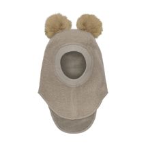 Balaclava Wool Alpaca PomPoms - Camel Melange
