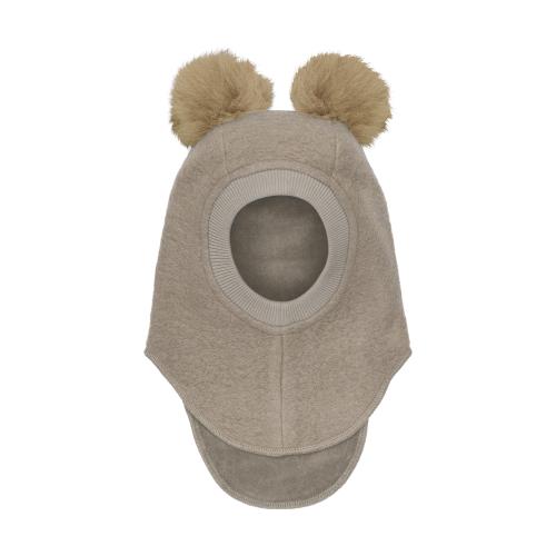 HUTTEliHUT | Balaclava Wool Alpaca PomPoms - Camel Melange