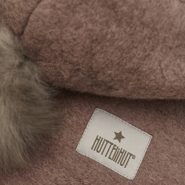 Balaclava Wool Alpaca PomPoms - Withered Rose - Image 3