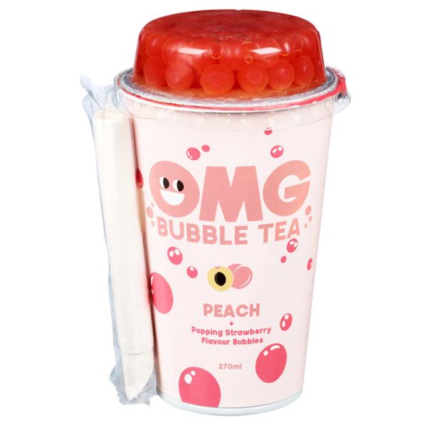 Omg Bubble Tea Peach 270ml