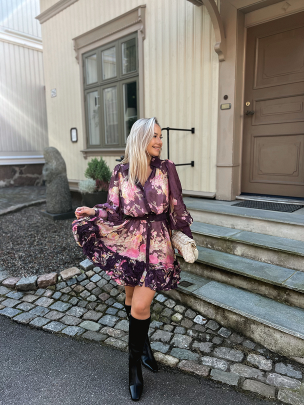 Organza Mini Dress - Plum Field  - Image 8