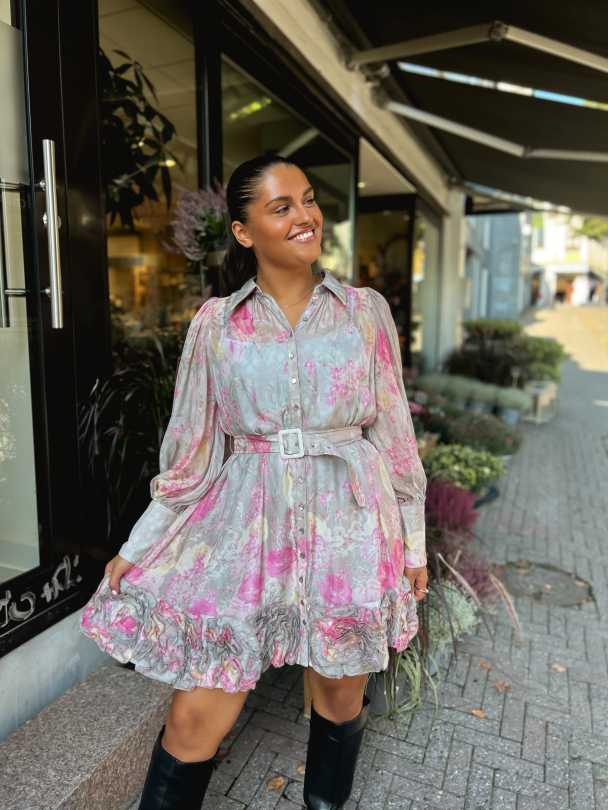 Organza Mini Dress - Pink Roses - Image 6