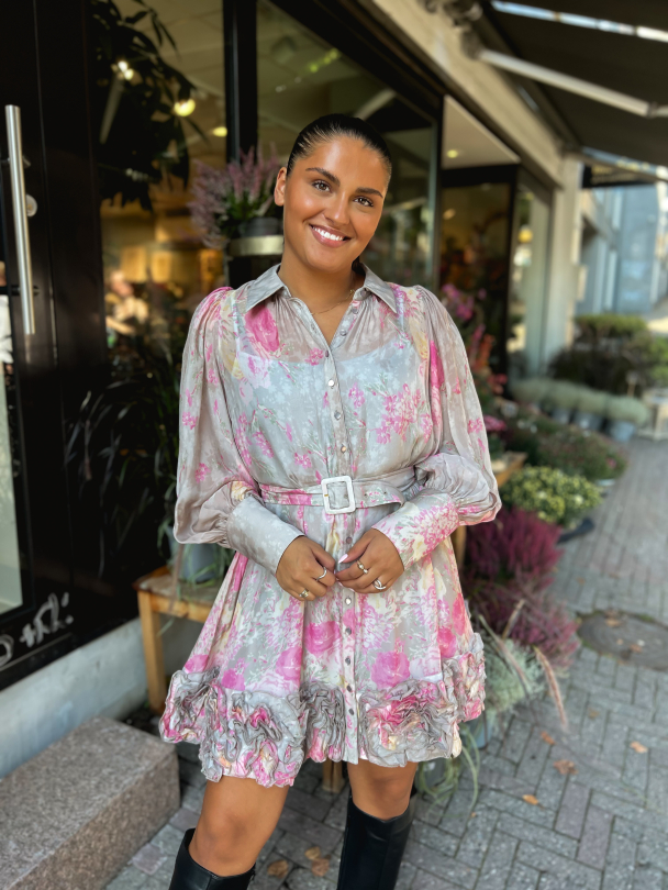 Organza Mini Dress - Pink Roses - Image 7