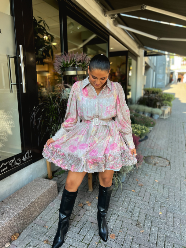 Organza Mini Dress - Pink Roses - Image 8