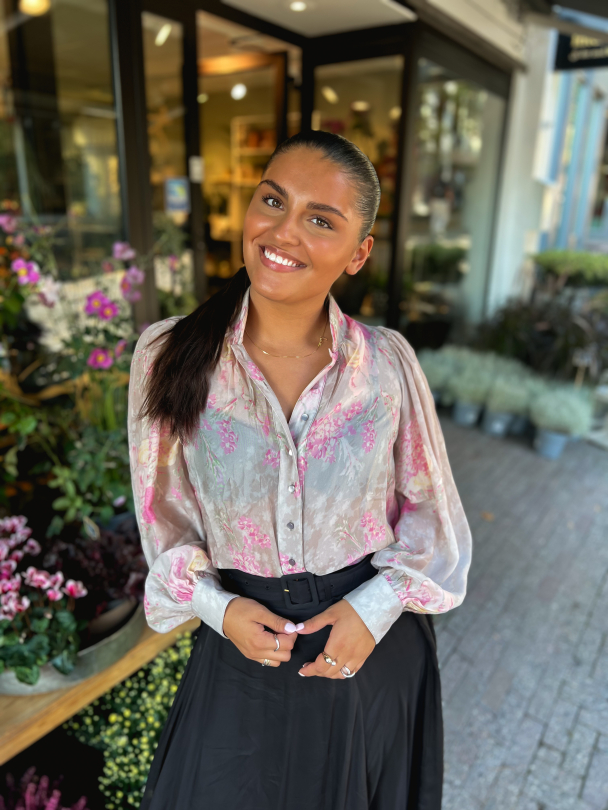 Organza Blouse - Pink Roses - Image 3
