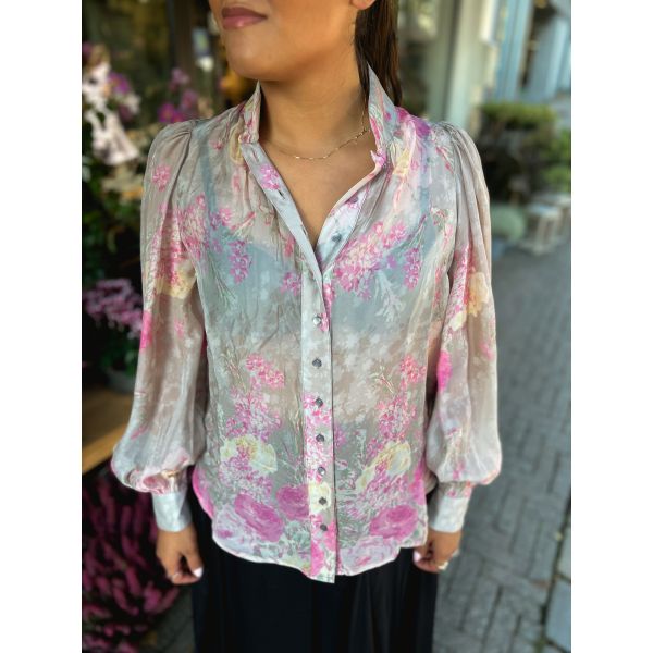 Organza Blouse - Pink Roses