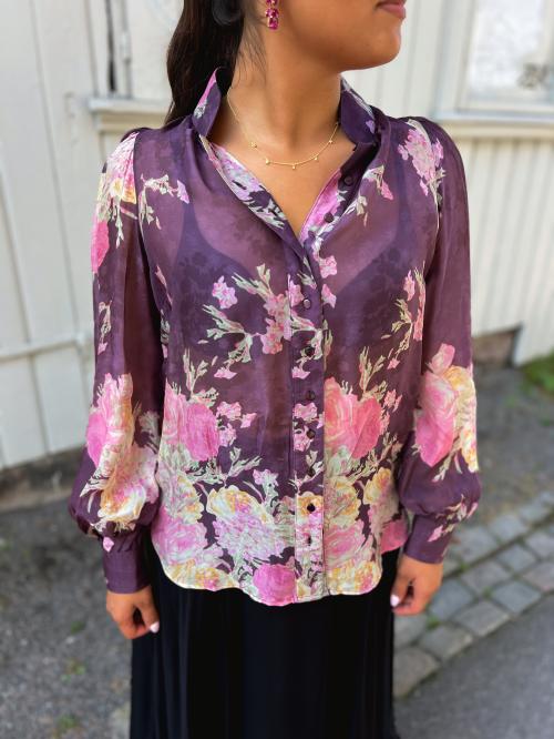 Organza Blouse - Plum Field