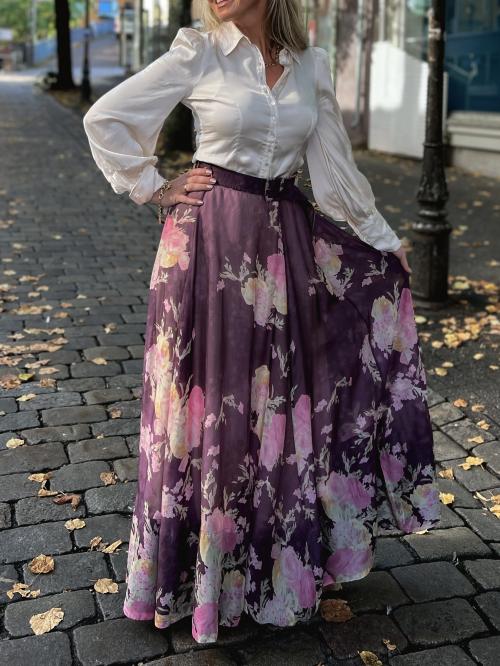 Organza Maxi Skirt - Plum Field 