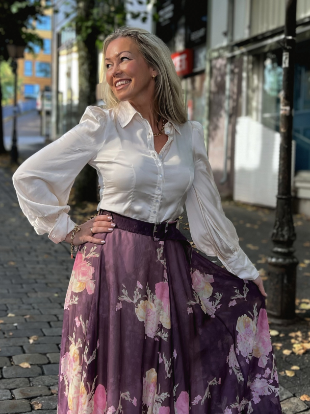 Satin Fitted Shirt - Vintage White  - Image 1