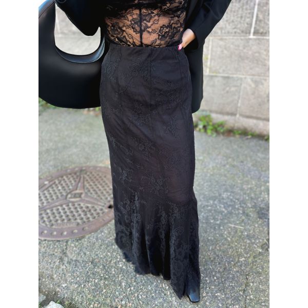 Lace Skirt - Black 