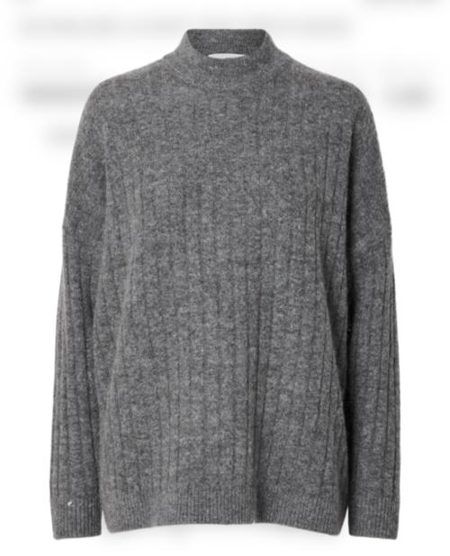 Maline Knit High Neck - Medium Grey Melange 