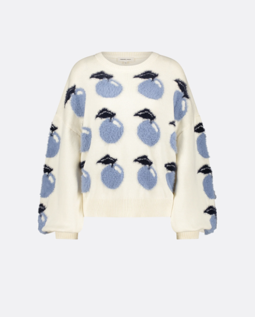 Apple Pullover Cosy White/Blue  |  Apple Pullover Cosy White/Blue fra Fabienne Chapot