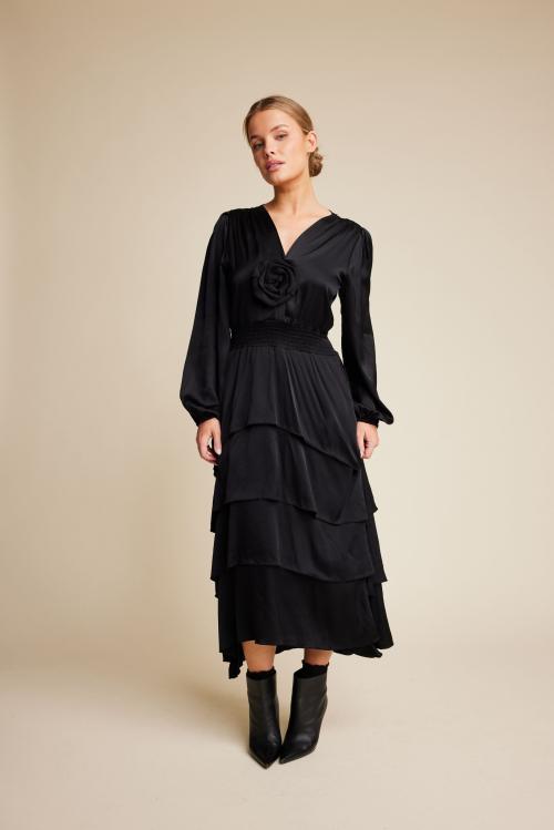 Angel Satin Dress - Black