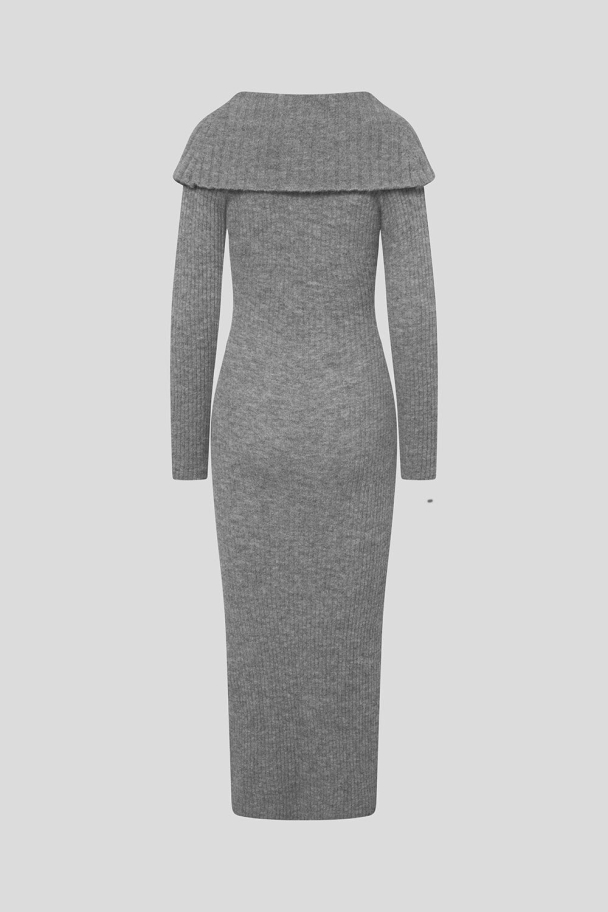 Amaya Knitted Dress - Grey Melange  - Image 2