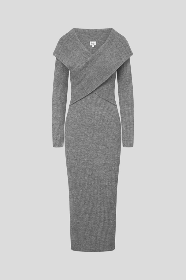 Amaya Knitted Dress - Grey Melange  - Image 1