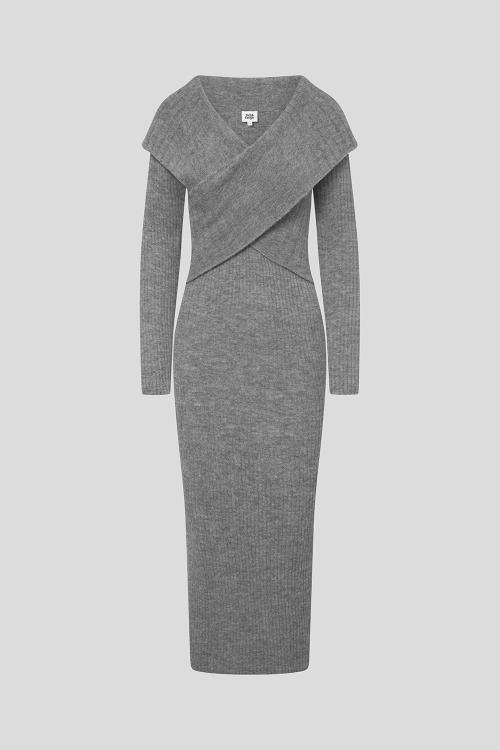 Amaya Knitted Dress - Grey Melange 