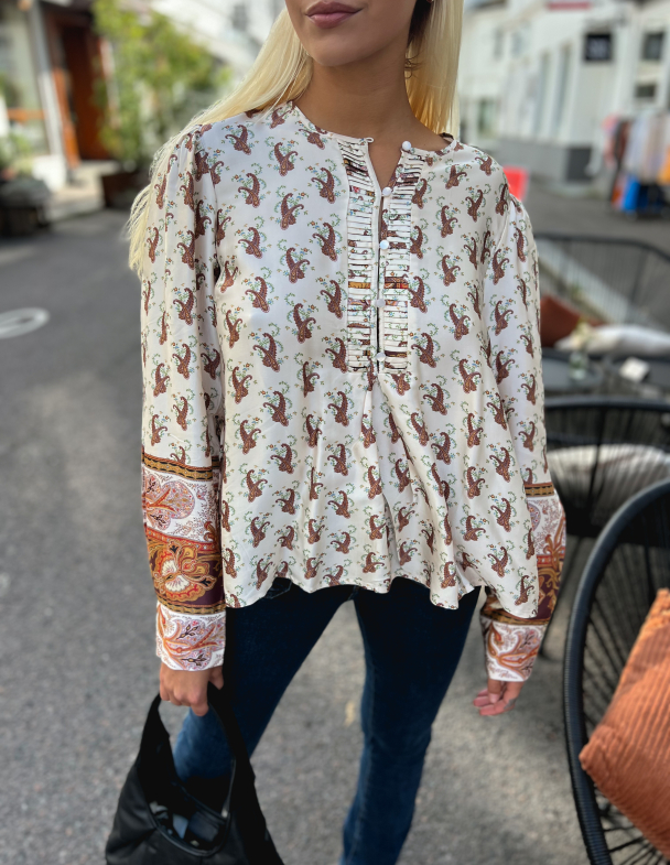 Satin Blouse - Vintage Paisley - Image 1