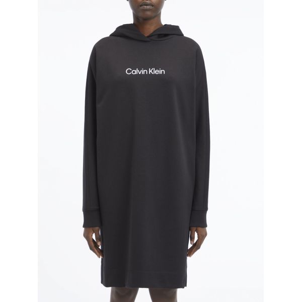 HERO LOGO HOODIE DRESS - BLACK