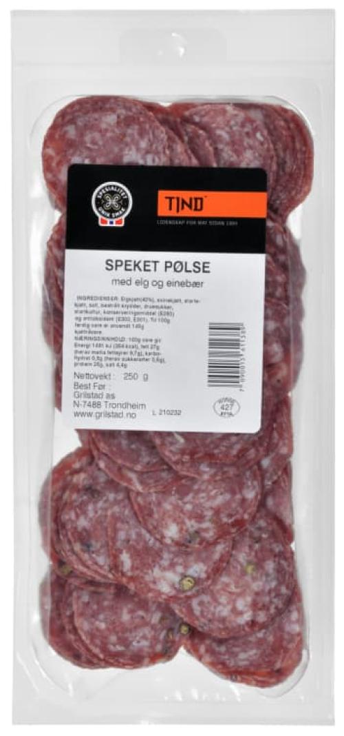 Speka Pølse m/Elg&Einebær 250g Tind