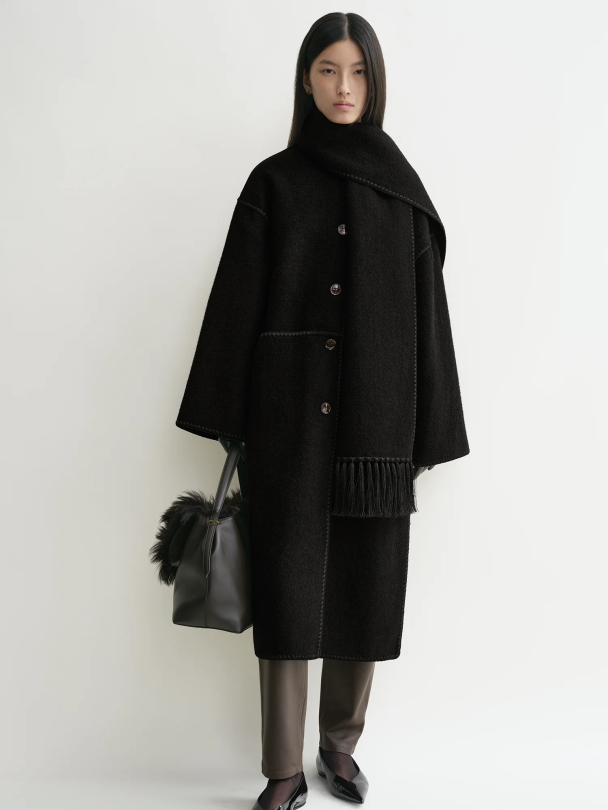 Embroidered Scarf Coat - Image 2