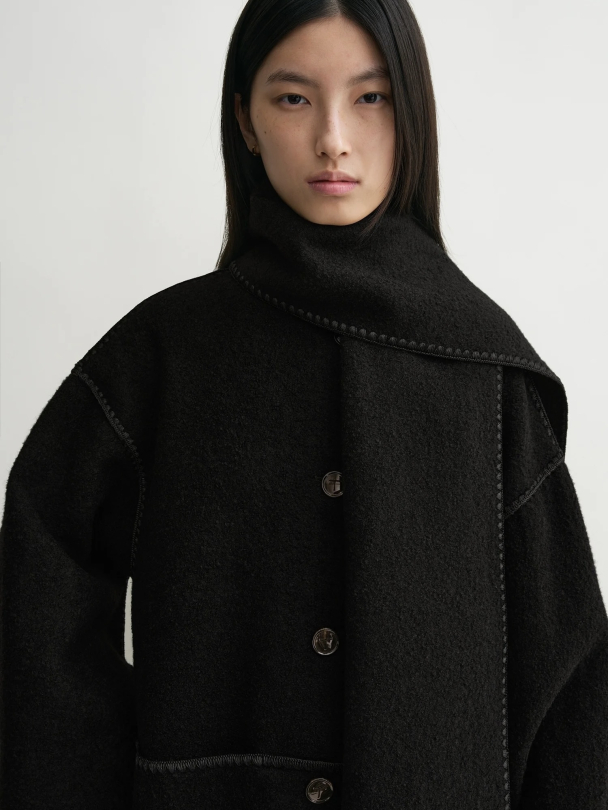 Embroidered Scarf Coat - Image 1
